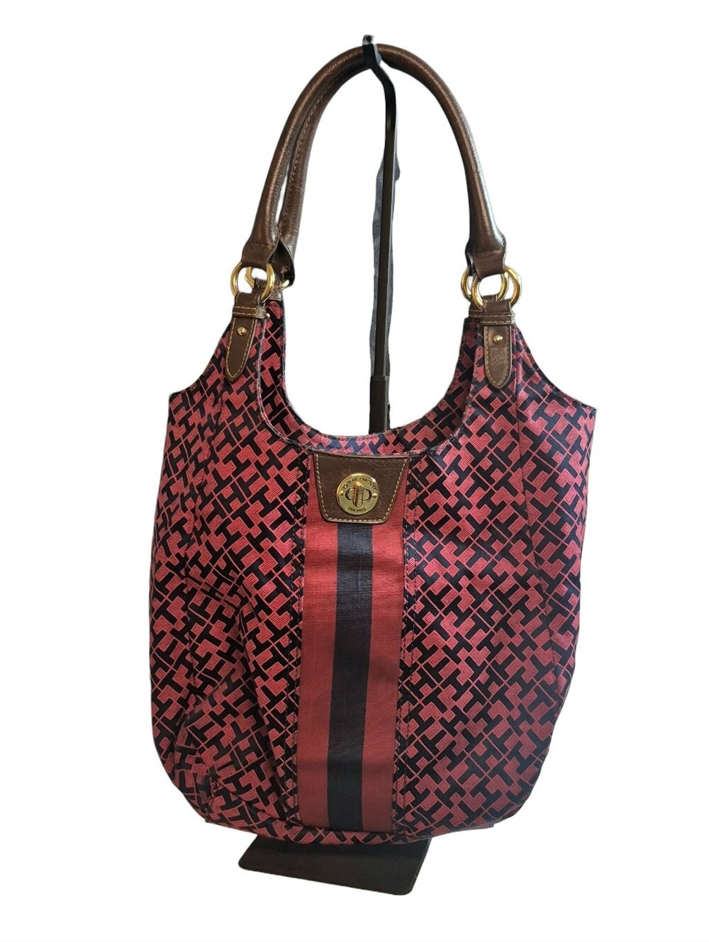 Tommy Hilfiger Vintage Y2K Read & Blue Monogram Shoulder Bag